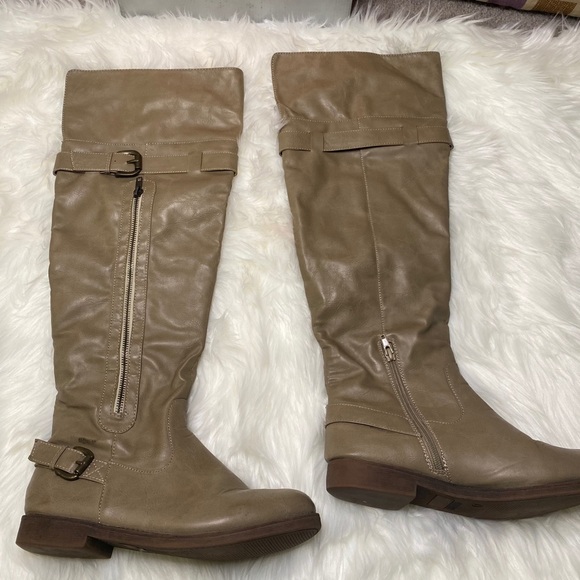| Tan Over The Knee Boots | Dazzle | - Picture 2 of 3